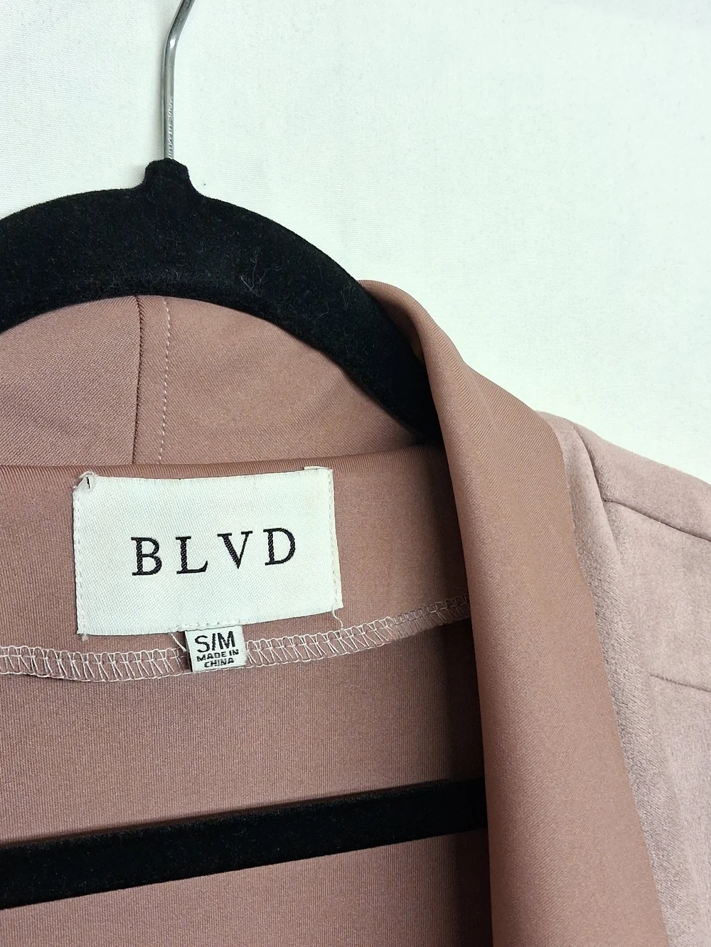 BLVD Faux Suede Shawl Dusty Pink Sleeveless Drape Vest Long Line Cardigan S/M